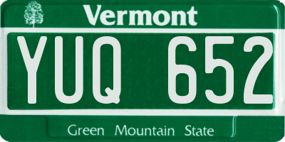 VT license plate YUQ652