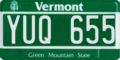 VT license plate YUQ655