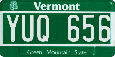 VT license plate YUQ656