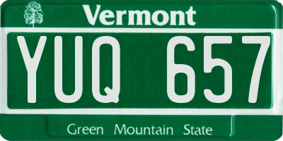 VT license plate YUQ657