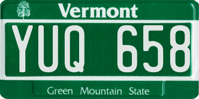 VT license plate YUQ658