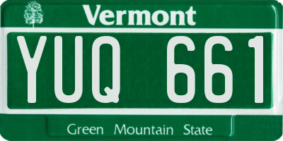 VT license plate YUQ661