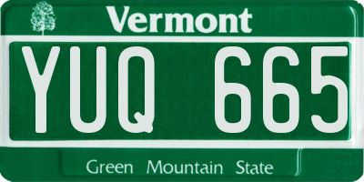 VT license plate YUQ665