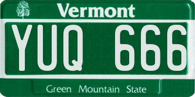 VT license plate YUQ666
