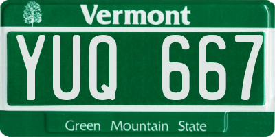 VT license plate YUQ667