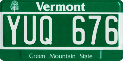 VT license plate YUQ676
