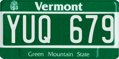 VT license plate YUQ679