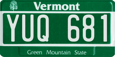 VT license plate YUQ681