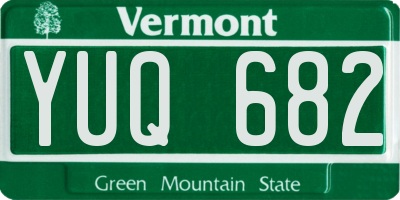 VT license plate YUQ682