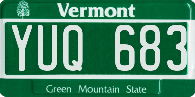VT license plate YUQ683