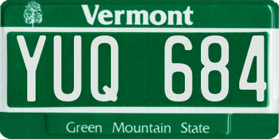 VT license plate YUQ684