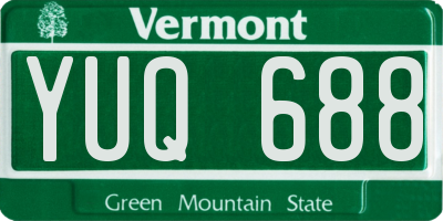 VT license plate YUQ688