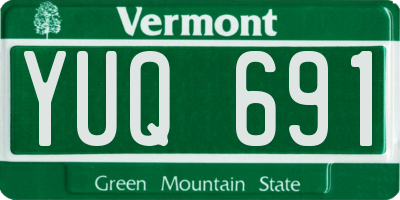 VT license plate YUQ691