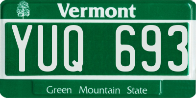 VT license plate YUQ693