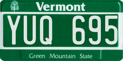 VT license plate YUQ695