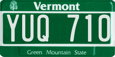 VT license plate YUQ710