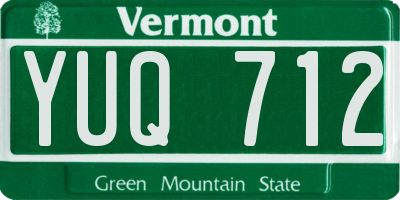VT license plate YUQ712