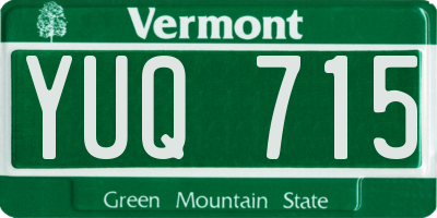 VT license plate YUQ715