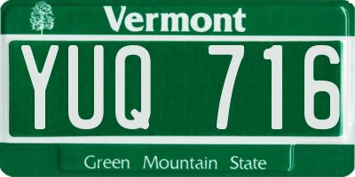 VT license plate YUQ716