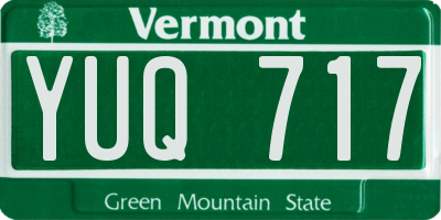 VT license plate YUQ717