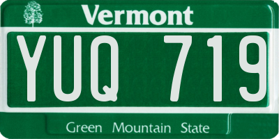 VT license plate YUQ719