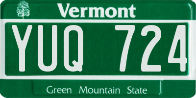 VT license plate YUQ724