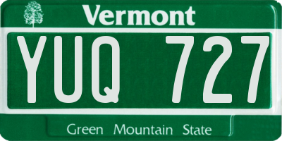 VT license plate YUQ727