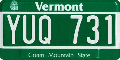 VT license plate YUQ731
