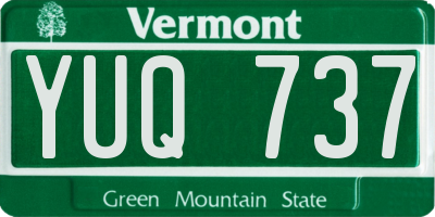 VT license plate YUQ737