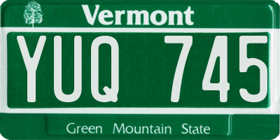 VT license plate YUQ745