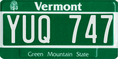 VT license plate YUQ747