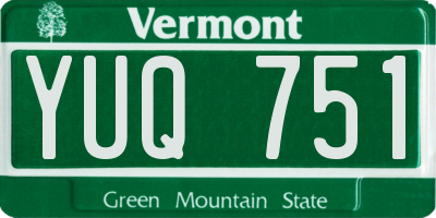 VT license plate YUQ751