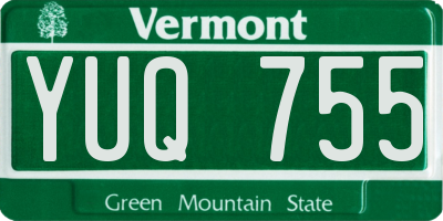 VT license plate YUQ755
