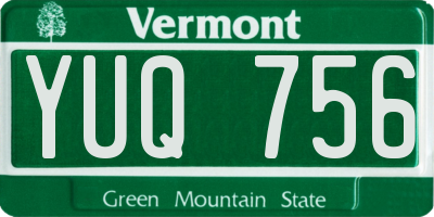 VT license plate YUQ756