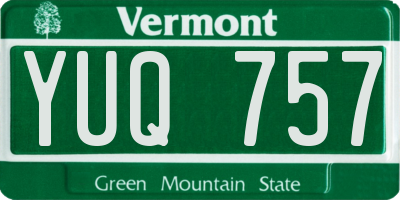 VT license plate YUQ757