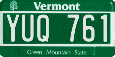 VT license plate YUQ761
