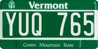 VT license plate YUQ765