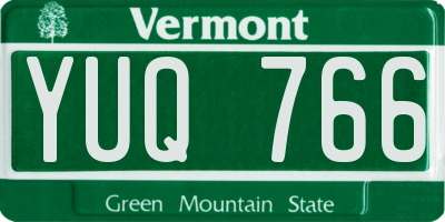 VT license plate YUQ766