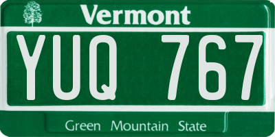 VT license plate YUQ767