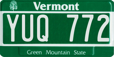 VT license plate YUQ772