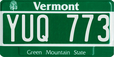 VT license plate YUQ773