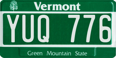 VT license plate YUQ776