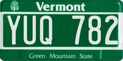 VT license plate YUQ782