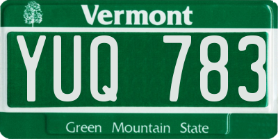 VT license plate YUQ783