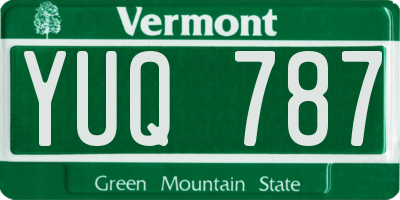 VT license plate YUQ787