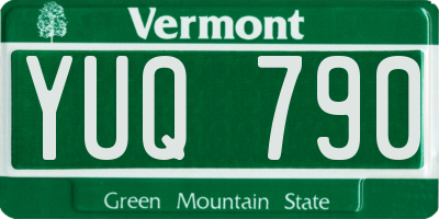 VT license plate YUQ790