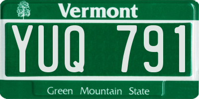 VT license plate YUQ791