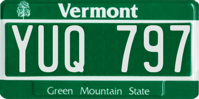 VT license plate YUQ797