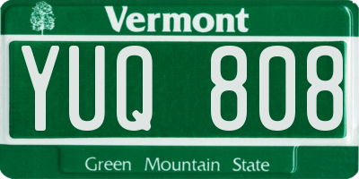 VT license plate YUQ808
