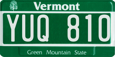 VT license plate YUQ810